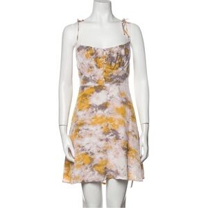 ASTR THE LABEL yellow tie dye mini dress size M EUC summer party